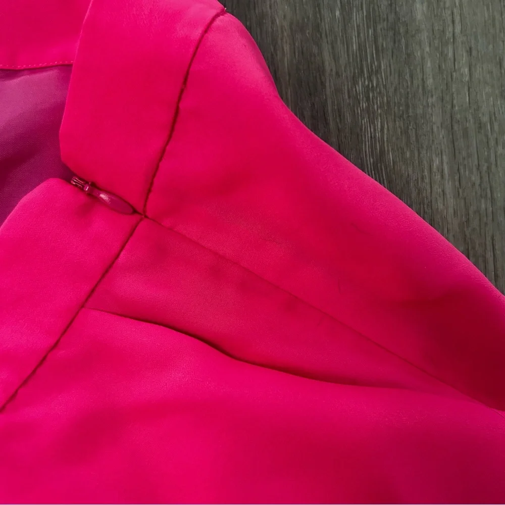 J. Crew Vibrant Pink and Orange Pleated Skater Skirt Size 14